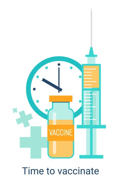 Immunizációs Kampány Védőoltás Koncepciója Egészségügyi Ellátás Orvosi Kezelés Fecskendő Injekciós — Stock Vector