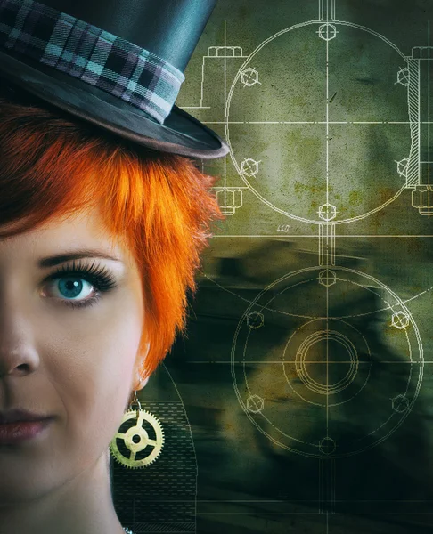 The Steampunk girl — Stock Photo, Image