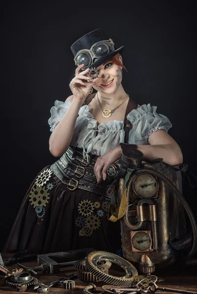 De Steampunk meisje — Stockfoto