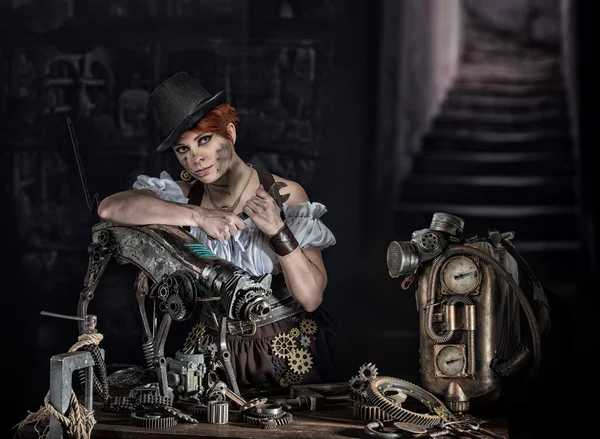 The Steampunk girl — Stock Photo, Image