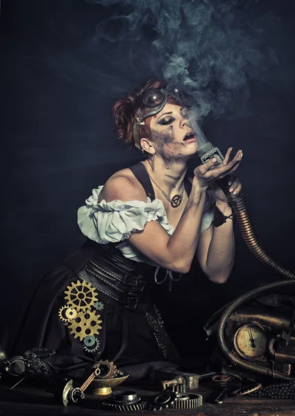 The Steampunk girl — Stock Photo, Image