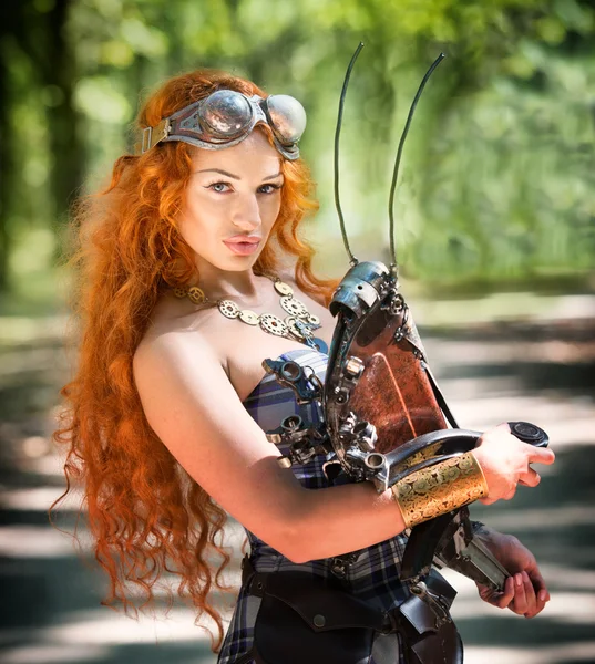 The Steampunk woman — Stock Photo, Image