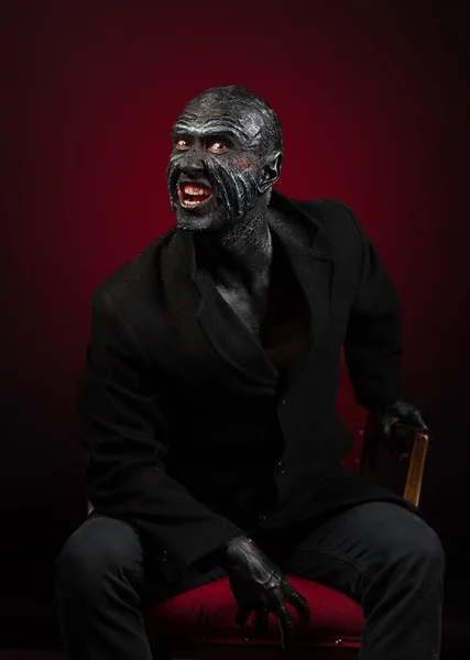 Man in monster make-up — Stockfoto