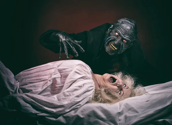 Nightmare with the monster — Stock Photo, Image