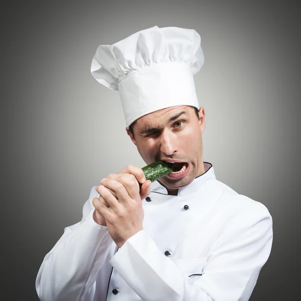 Hungry chef — Stock Photo, Image