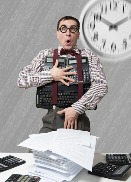 Funny accountant — Stok fotoğraf