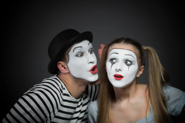 Par de mimes — Fotografia de Stock