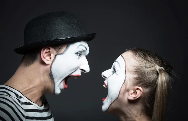 Mimes gritando — Fotografia de Stock