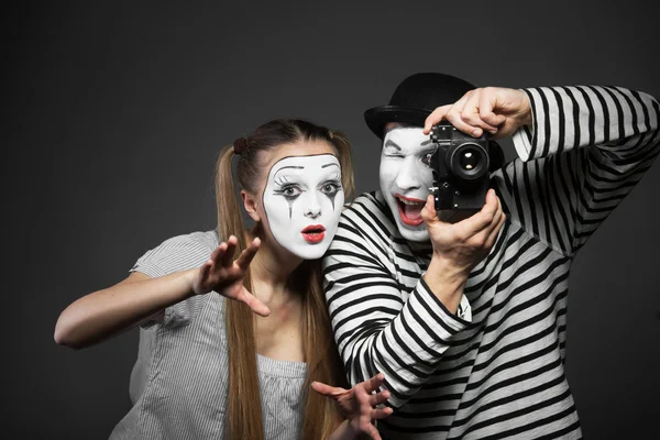 Paar mimespelers — Stockfoto