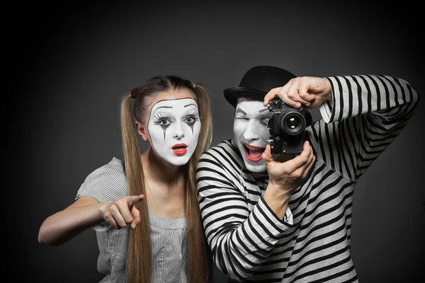 Par de mimes — Fotografia de Stock