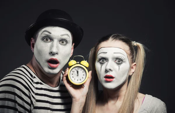 Par de mimes — Fotografia de Stock