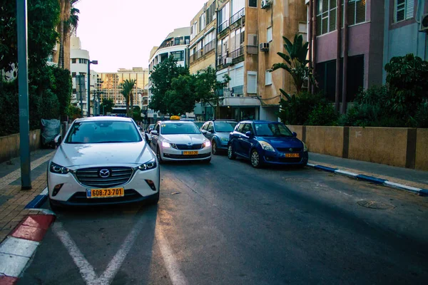 Tel Aviv Israel October 2020 View Traditional Israeli Taxi Driving — Stock Photo, Image