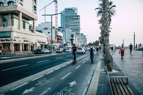 Tel Aviv Israel Octubre 2020 Vista Pueblo Identificado Rodando Por — Foto de Stock