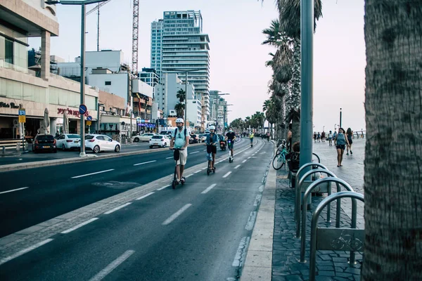 Tel Aviv Israel Octubre 2020 Vista Pueblo Identificado Rodando Por — Foto de Stock