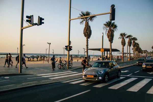 Тель Авив Израиль Октября 2020 Вид Неопознанных Людей Прокатившихся Улицам — стоковое фото