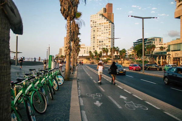 Tel Aviv Israel Octubre 2020 Vista Pueblo Identificado Rodando Por — Foto de Stock