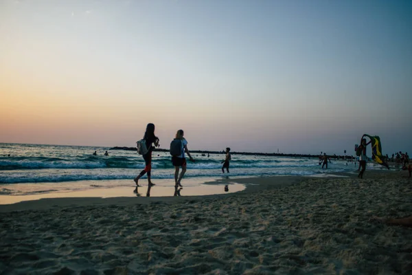 Tel Aviv Israele Ottobre 2020 Veduta Israeliani Non Identificati Che — Foto Stock