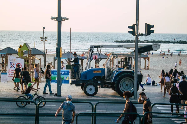Tel Aviv Israel October 2020 View Unidentified Israeli People Walking — Stock Photo, Image