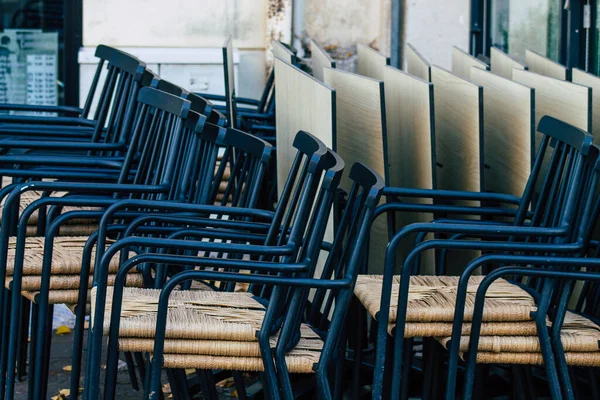 Reims França Outubro 2020 Vista Bar Localizado Centro Cidade Fechado — Fotografia de Stock