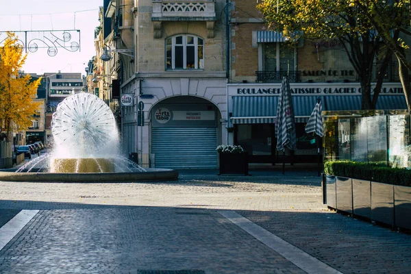 Reims France October 2020 View Empty Street Downtown Coronavirus Pandemic — Stock Photo, Image