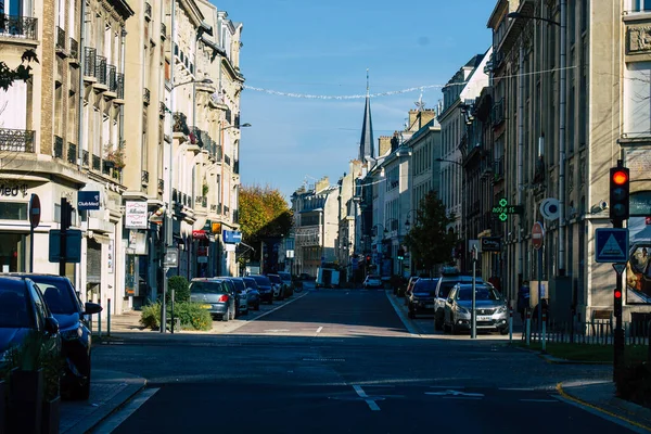 ランスフランス2020年10月31日フランスとこれに影響するコロナウイルスのパンデミックの間のダウンタウンの空の通りの眺めは 人口の増加を制限するために — ストック写真