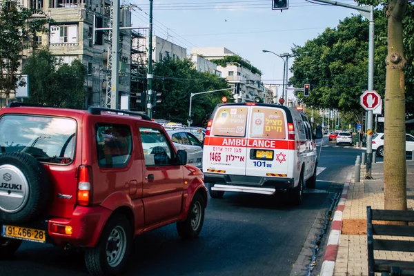 Tel Aviv Israel November 2020 View Israeli Ambulance Rolling Streets — Stockfoto