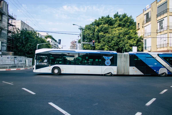 Tel Aviv Israel Novembro 2020 Vista Ônibus Público Israelense Dirigindo — Fotografia de Stock