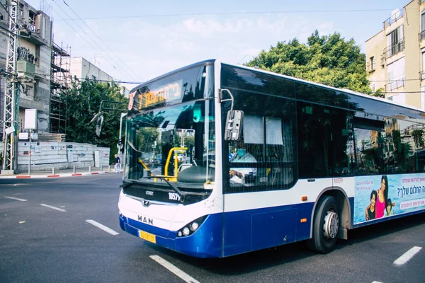 Tel Aviv Israel Noviembre 2020 Vista Autobús Público Israelí Conduciendo —  Fotos de Stock