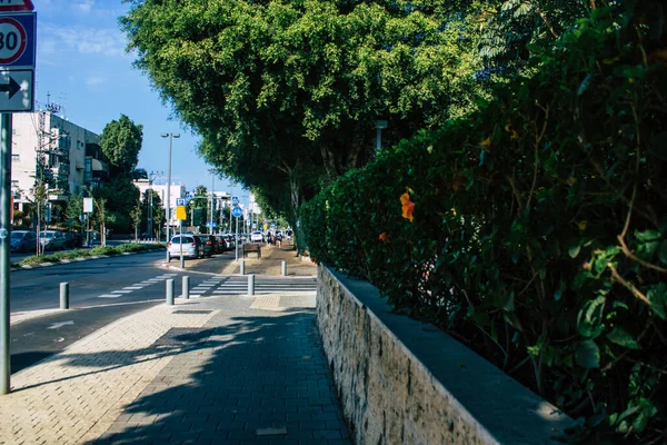 Tel Aviv Israel Noviembre 2020 Vista Del Tráfico Urbano Las —  Fotos de Stock