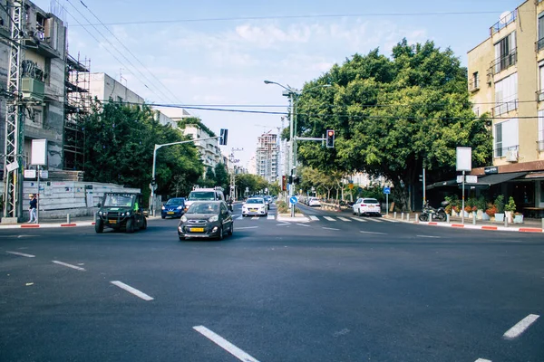 Tel Aviv Israel Novembro 2020 Vista Tráfego Urbano Nas Ruas — Fotografia de Stock