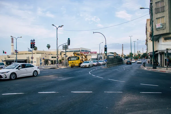 Tel Aviv Israel Noviembre 2020 Vista Del Tráfico Urbano Las — Foto de Stock