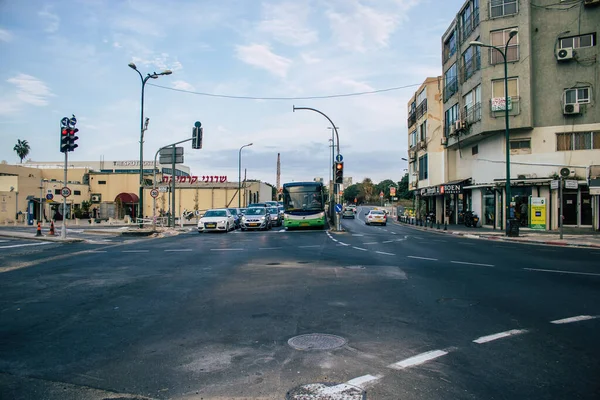 Tel Aviv Israel Noviembre 2020 Vista Del Tráfico Urbano Las — Foto de Stock