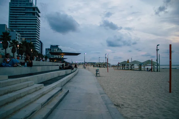 Tel Aviv Israel November 2020 View Unidentified Israeli People Admiring — Stock Photo, Image