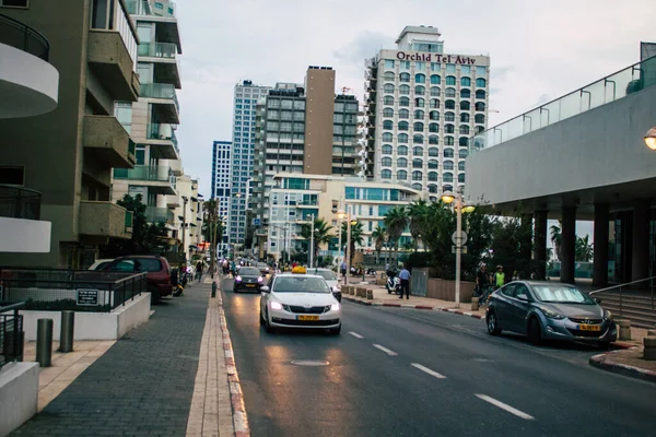 Тель Авив Израиль Ноября 2020 Вид Традиционное Израильское Такси Проезжающее — стоковое фото
