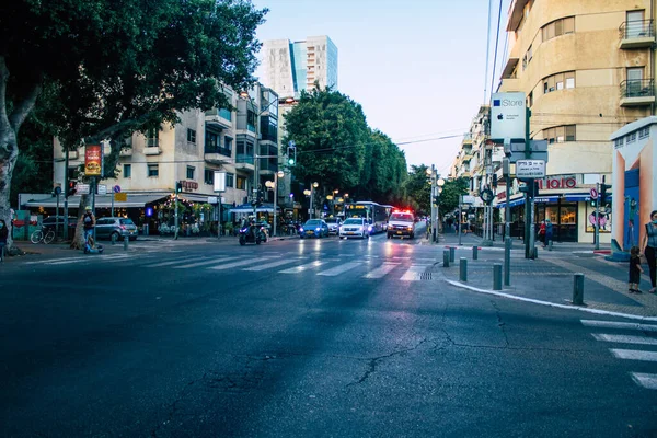 Tel Aviv Israel November 2020 Zicht Stadsverkeer Straten Van Tel — Stockfoto