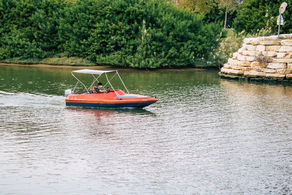 Tel Aviv Israel November 2020 View Unidentified People Boating Public — Stock Photo, Image