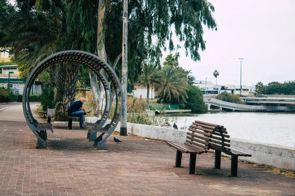 Tel Aviv Israel Novembro 2020 Vista Pessoas Não Identificadas Passeando — Fotografia de Stock