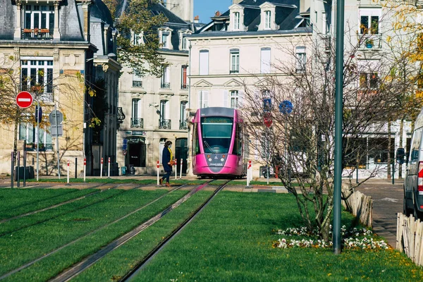 Reims Frankreich November 2020 Blick Auf Eine Moderne Elektrische Straßenbahn — Stockfoto