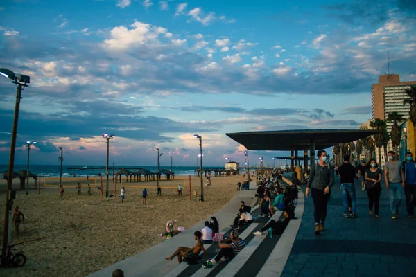 Tel Aviv Israel Noiembrie 2020 Vizualizare Israelienilor Neidentificați Care Distrează — Fotografie, imagine de stoc