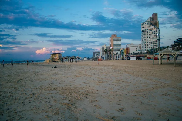 Tel Aviv Israel November 2020 Blick Auf Den Strand Von — Stockfoto