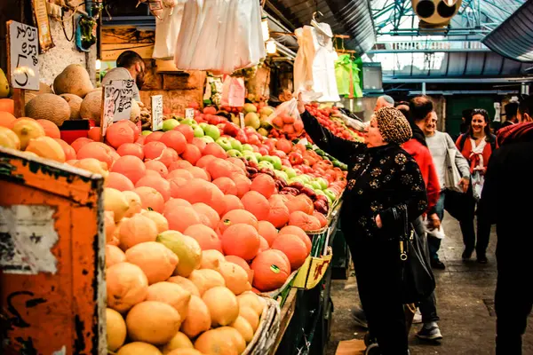 Jerusalén Israel Mayo 2019 Vista Personas Identificadas Comprando Mercado Mahane — Foto de Stock