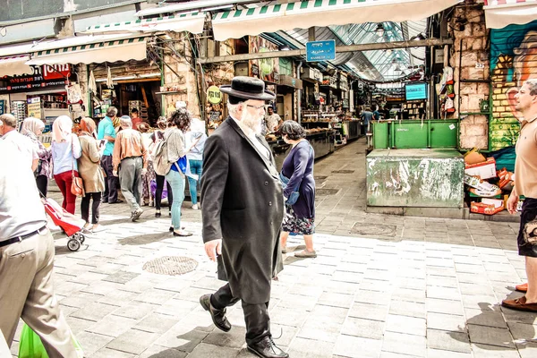 Jerusalén Israel Mayo 2019 Vista Personas Identificadas Comprando Mercado Mahane —  Fotos de Stock