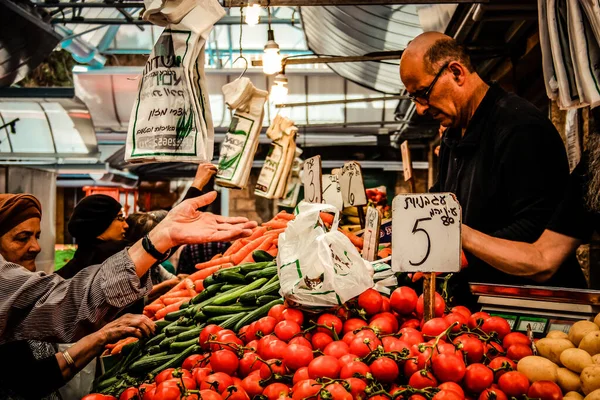Jerusalén Israel Mayo 2019 Vista Personas Identificadas Comprando Mercado Mahane — Foto de Stock