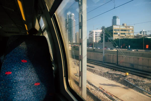 Tel Aviv Israel November 2020 Inne Ett Traditionellt Rött Israeliskt — Stockfoto