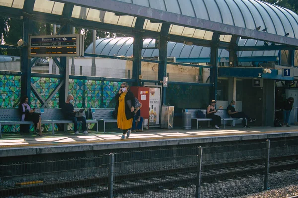 Tel Aviv Srail Kasım 2020 Tel Aviv Azrieli Tren Istasyonunun — Stok fotoğraf