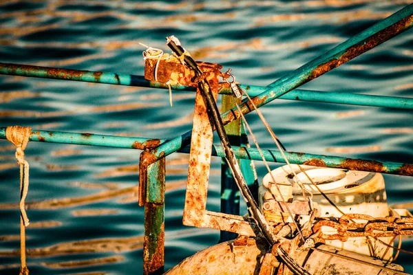 Closeup Boat Moored Marina — Stock Photo, Image