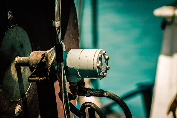 Close Van Een Boot Afgemeerd Jachthaven — Stockfoto