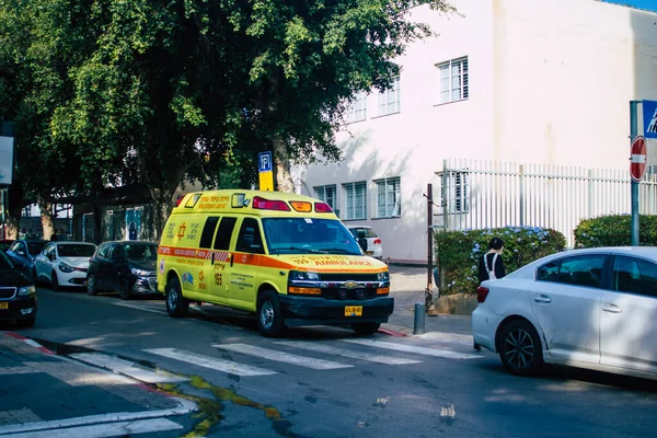 Tel Aviv Israel November 2020 Blick Auf Einen Israelischen Krankenwagen — Stockfoto