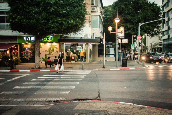 Tel Aviv Israel Novembro 2020 Vista Pessoas Israelenses Não Identificadas — Fotografia de Stock