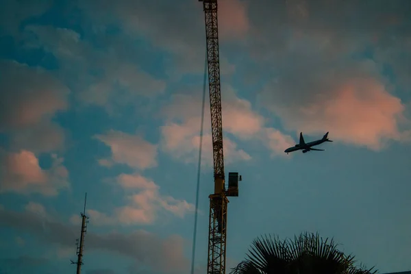 Tel Aviv Israel Listopadu 2020 Pohled Neidentifikované Letadlo Letící Západu — Stock fotografie